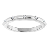 Platinum Round Natural Diamond Celestial Eternity Band – 1.1 mm Stones - view 3