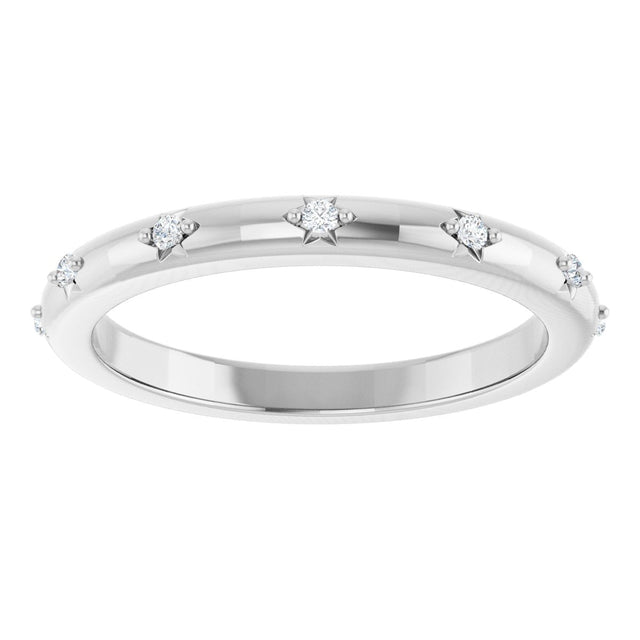Platinum Round Natural Diamond Celestial Eternity Band – 1.1 mm Stones - view 3