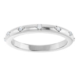 Platinum Round Natural Diamond Celestial Eternity Band – 1.1 mm Stones - view 3