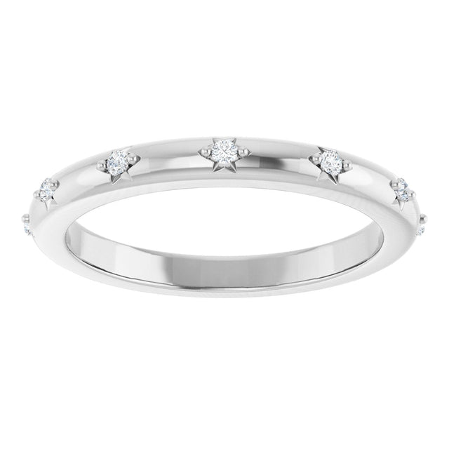 Platinum Round Natural Diamond Celestial Eternity Band – 1.1 mm Stones - view 3