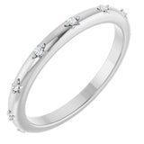 14K Gold Round Natural Diamond Celestial Eternity Band – 1.1 mm Stones - White Gold