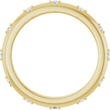 14K Gold Round Natural Diamond Celestial Eternity Band – 1.1 mm Stones - Yellow Gold - view 2