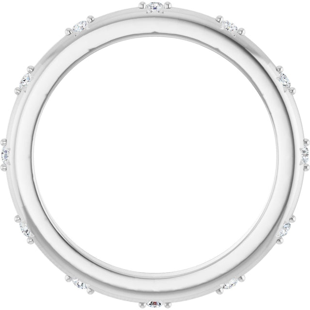 Platinum Round Natural Diamond Celestial Eternity Band – 1.1 mm Stones - view 2