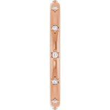 14K Gold Round Natural Diamond Celestial Eternity Band – 1.1 mm Stones - Rose Gold - view 4