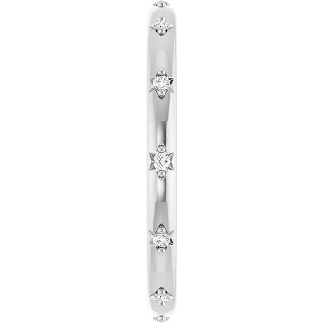 Platinum Round Natural Diamond Celestial Eternity Band – 1.1 mm Stones - view 4