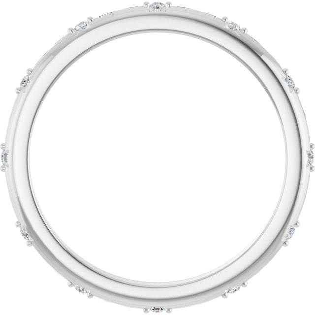 Platinum Round Natural Diamond Celestial Eternity Band – 1.1 mm Stones - view 2