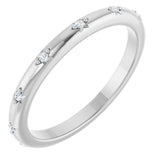 14K Gold Round Natural Diamond Celestial Eternity Band – 1.1 mm Stones - White Gold