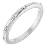 14K Gold Round Natural Diamond Celestial Eternity Band – 1.1 mm Stones - White Gold