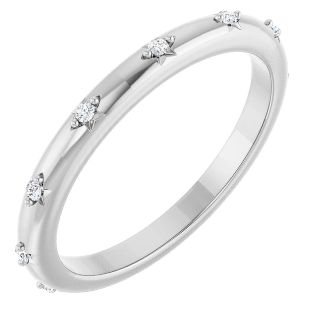 Platinum Round Natural Diamond Celestial Eternity Band – 1.1 mm Stones