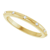 14K Gold Round Natural Diamond Celestial Eternity Band – 1.1 mm Stones - Yellow Gold - view 5