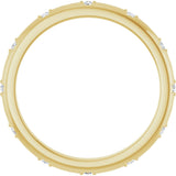 14K Gold Round Natural Diamond Celestial Eternity Band – 1.1 mm Stones - Yellow Gold - view 2