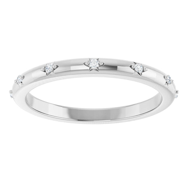 Platinum Round Natural Diamond Celestial Eternity Band – 1.1 mm Stones - view 3