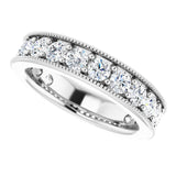 Platinum Round Natural Diamond Milgrain Edge Anniversary Band – 1/2–1 5/8 CTW - view 5