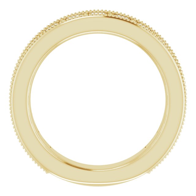 14K Gold Square Natural Diamond Milgrain Edge Anniversary Band – 1–2 3/8 CTW - Yellow Gold - view 2