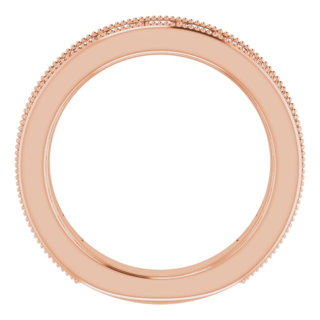 14K Gold Square Natural Diamond Milgrain Edge Anniversary Band – 1–2 3/8 CTW - Rose Gold - view 2