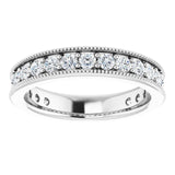 Platinum Round Natural Diamond Milgrain Edge Anniversary Band – 1/2–1 5/8 CTW - view 3