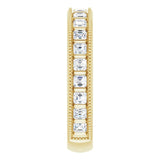 14K Gold Asscher Natural Diamond Milgrain Edge Anniversary Band – 1 CTW - Yellow Gold - view 4