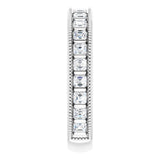 Platinum Asscher Natural Diamond Milgrain Edge Anniversary Band – 1 CTW - view 4