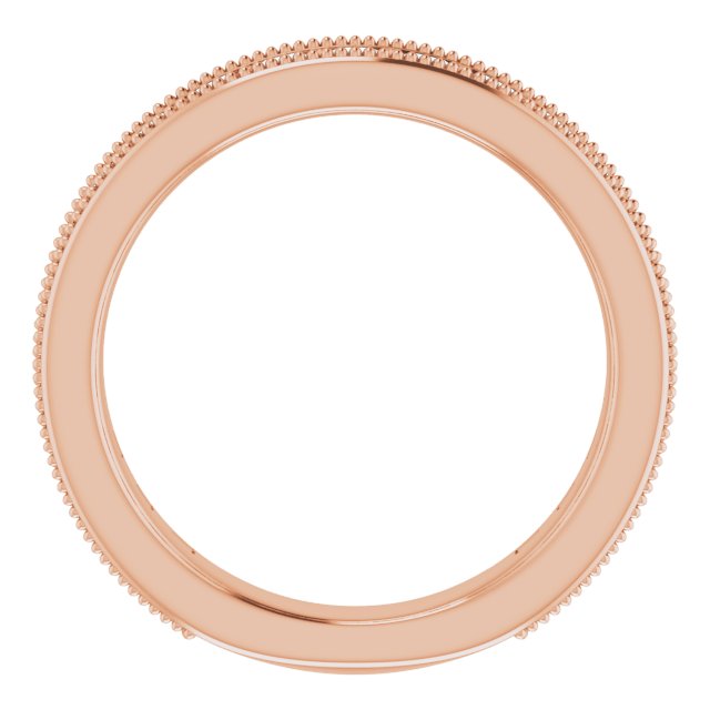 14K Gold Square Natural Diamond Milgrain Edge Anniversary Band – 1–2 3/8 CTW - Rose Gold - view 2