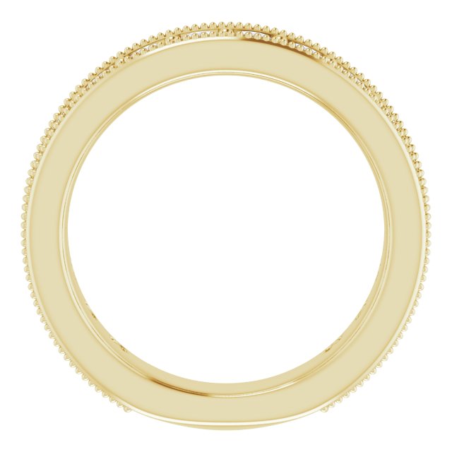 14K Gold Round Natural Diamond Milgrain Edge Anniversary Band – 1/2–1 5/8 CTW - Yellow Gold - view 2