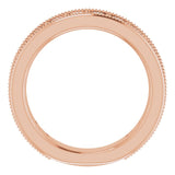 14K Gold Round Natural Diamond Milgrain Edge Anniversary Band – 1/2–1 5/8 CTW - Rose Gold - view 2
