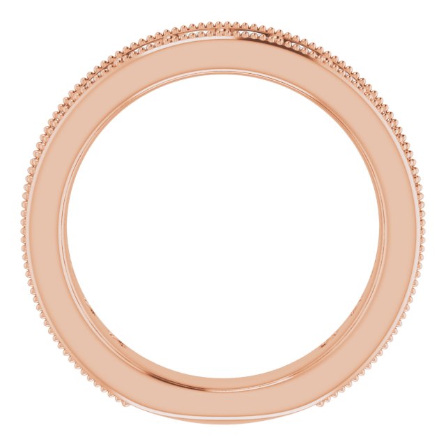14K Gold Round Natural Diamond Milgrain Edge Anniversary Band – 1/2–1 5/8 CTW - Rose Gold - view 2