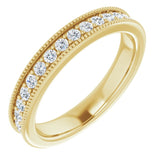 14K Gold Round Natural Diamond Milgrain Edge Anniversary Band – 1/2–1 5/8 CTW - Yellow Gold
