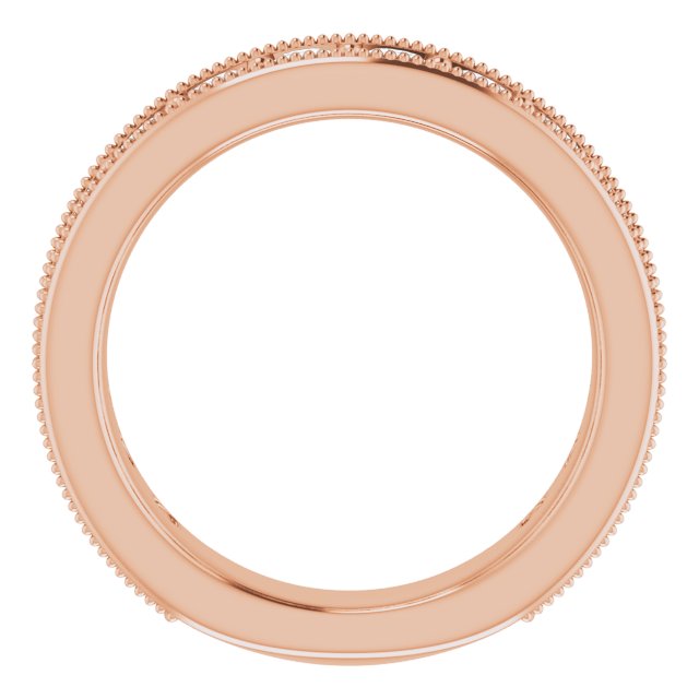14K Gold Round Natural Diamond Milgrain Edge Anniversary Band – 1/2–1 5/8 CTW - Rose Gold - view 2