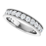 Platinum Round Natural Diamond Milgrain Edge Anniversary Band – 1/2–1 5/8 CTW - view 5