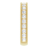 14K Gold Square Natural Diamond Milgrain Edge Anniversary Band – 1–2 3/8 CTW - Yellow Gold - view 4