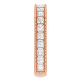 14K Gold Square Natural Diamond Milgrain Edge Anniversary Band – 1–2 3/8 CTW - Rose Gold - view 4