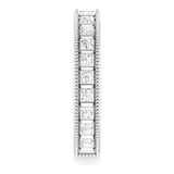 14K Gold Square Natural Diamond Milgrain Edge Anniversary Band – 1–2 3/8 CTW - White Gold - view 4