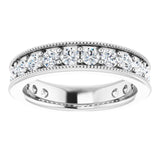 Platinum Round Natural Diamond Milgrain Edge Anniversary Band – 1/2–1 5/8 CTW - view 3