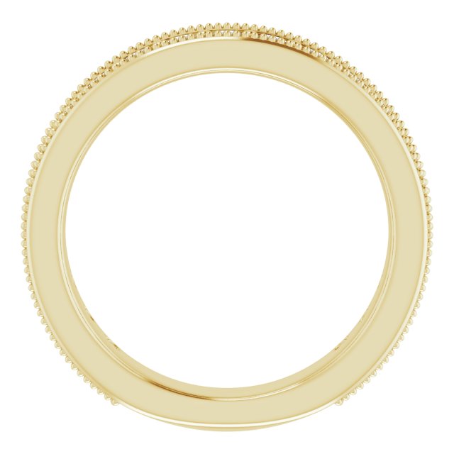 14K Gold Round Natural Diamond Milgrain Edge Anniversary Band – 1/2–1 5/8 CTW - Yellow Gold - view 2
