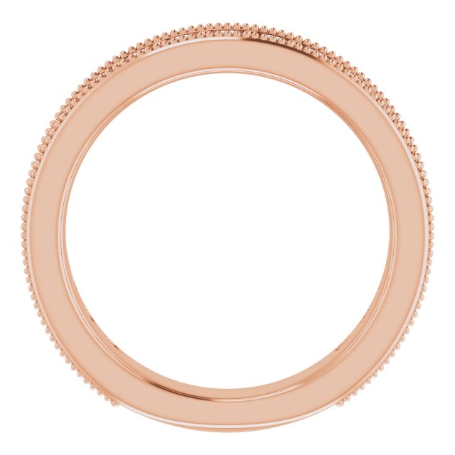 14K Gold Round Natural Diamond Milgrain Edge Anniversary Band – 1/2–1 5/8 CTW - Rose Gold - view 2