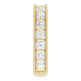 14K Gold Square Natural Diamond Milgrain Edge Anniversary Band – 1–2 3/8 CTW - Yellow Gold - view 4