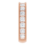 14K Gold Square Natural Diamond Milgrain Edge Anniversary Band – 1–2 3/8 CTW - Rose Gold - view 3
