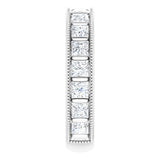 Platinum Square Natural Diamond Milgrain Edge Anniversary Band – 1–2 3/8 CTW - view 4