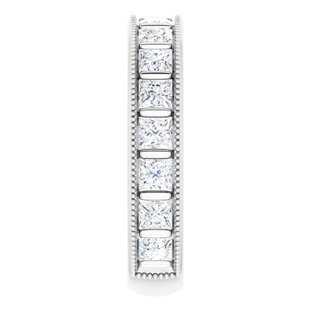 Platinum Square Natural Diamond Milgrain Edge Anniversary Band – 1–2 3/8 CTW - view 4