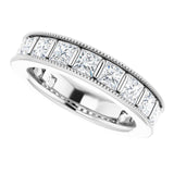 Platinum Square Natural Diamond Milgrain Edge Anniversary Band – 1–2 3/8 CTW - view 5