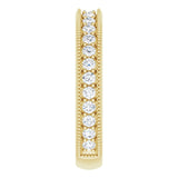 14K Gold Round Natural Diamond Milgrain Edge Anniversary Band – 1/2–1 5/8 CTW - Yellow Gold - view 4