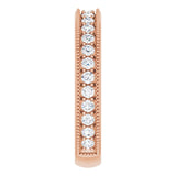 14K Gold Round Natural Diamond Milgrain Edge Anniversary Band – 1/2–1 5/8 CTW - Rose Gold - view 4