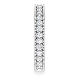 14K Gold Round Natural Diamond Milgrain Edge Anniversary Band – 1/2–1 5/8 CTW - White Gold - view 4