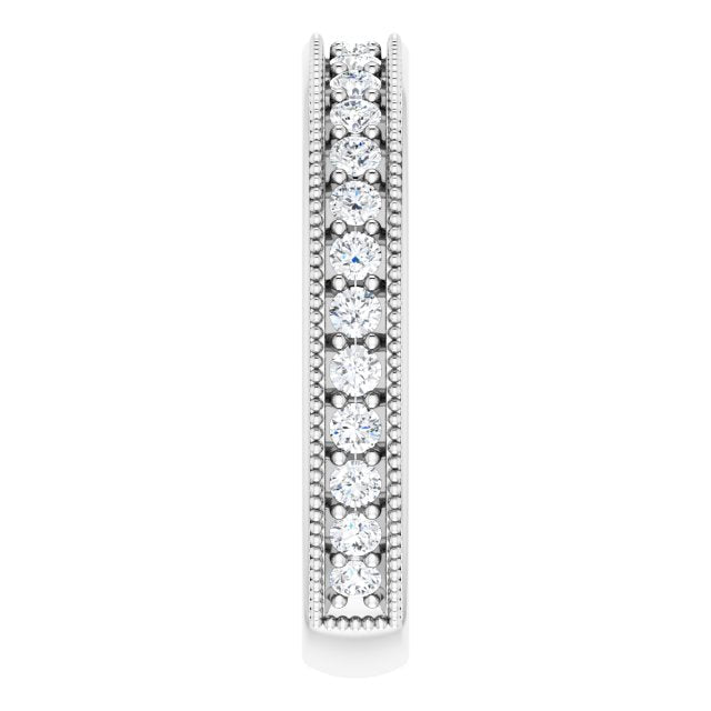 Platinum Round Natural Diamond Milgrain Edge Anniversary Band – 1/2–1 5/8 CTW - view 4