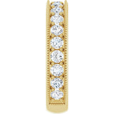 14K Gold Round Natural Diamond Milgrain Edge Anniversary Band – 1/2–1 5/8 CTW - Yellow Gold - view 4