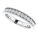 Platinum Round Natural Diamond Milgrain Edge Anniversary Band – 1/2–1 5/8 CTW - view 5
