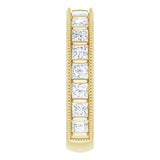 14K Gold Square Natural Diamond Milgrain Edge Anniversary Band – 1–2 3/8 CTW - Yellow Gold - view 4