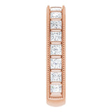 14K Gold Square Natural Diamond Milgrain Edge Anniversary Band – 1–2 3/8 CTW - Rose Gold - view 4