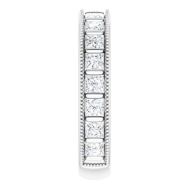 Platinum Square Natural Diamond Milgrain Edge Anniversary Band – 1–2 3/8 CTW - view 4