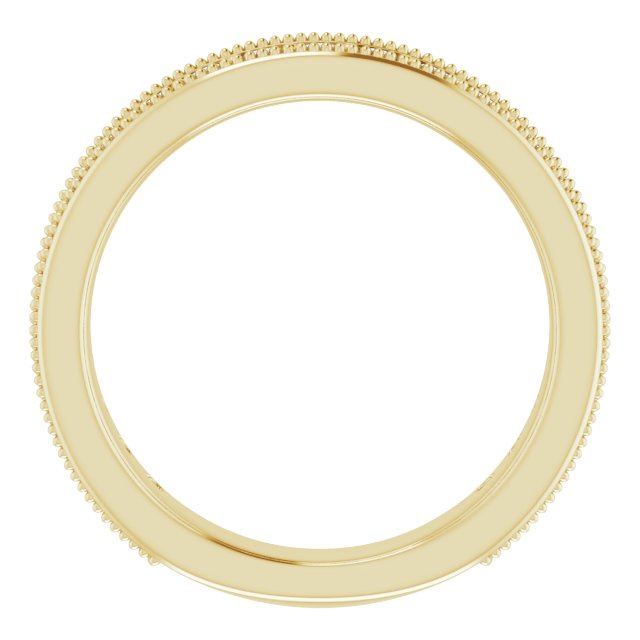 14K Gold Round Natural Diamond Milgrain Edge Anniversary Band – 1/2–1 5/8 CTW - Yellow Gold - view 2
